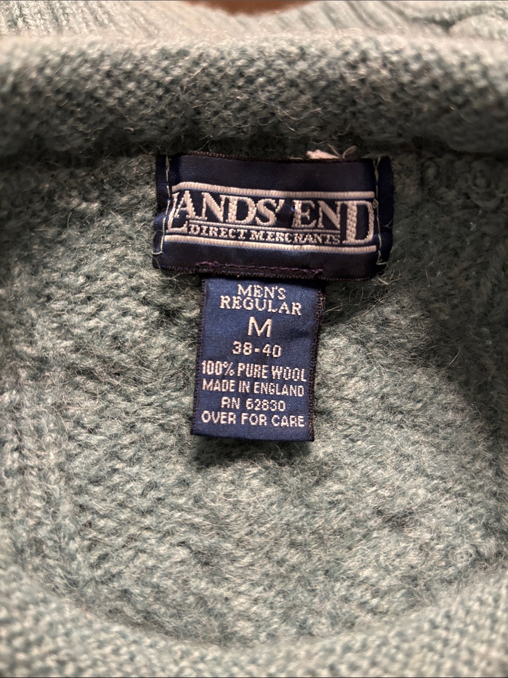 Lands’ End Vintage 90’s Cable Knit Fisherman Sweater - Picture 6 of 6